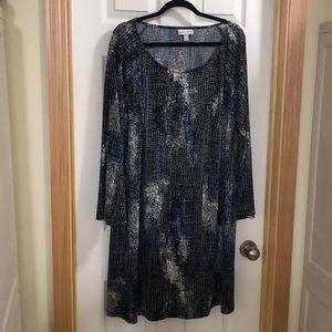 Knee length long wide bell sleeve dress